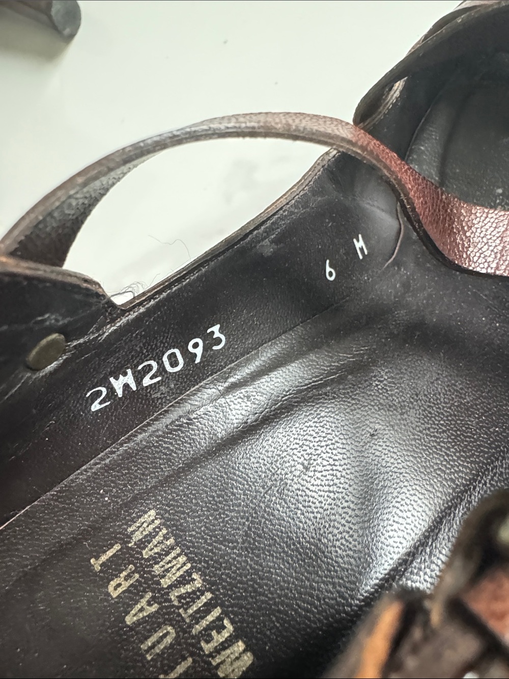 Stuart Weitzman Size 6 Stacked High Heel Pump in Dark Brown leather - Picture 8 of 8